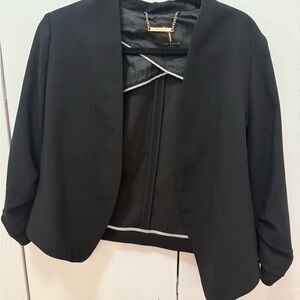 Ted Baker Black Blazer Modern Open-Front Design